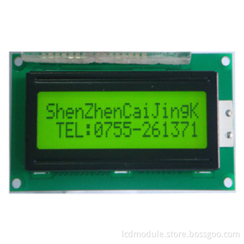 16 X 2-Character Stn LCD Module with Yellow-Green Backlight